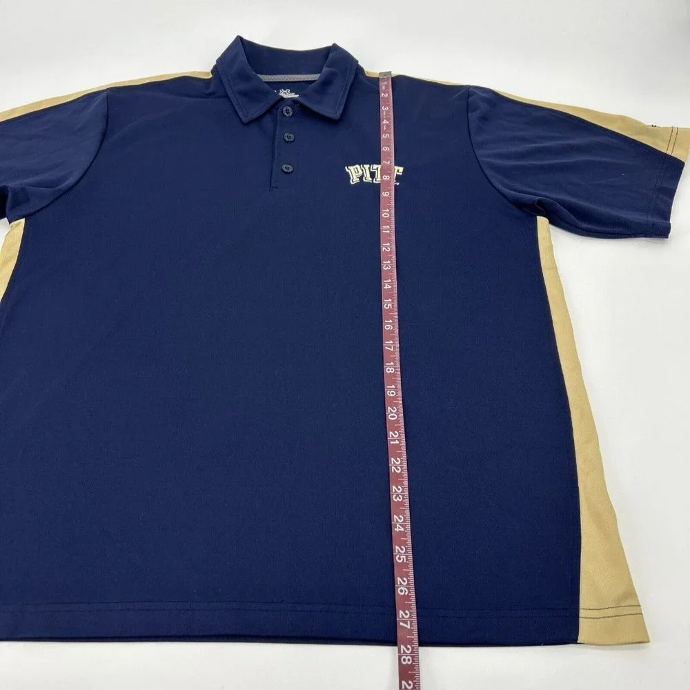 Men's Under Armour HeatGear Short Sleeve Polo Shirt Blue L Pitt‎ Panthers